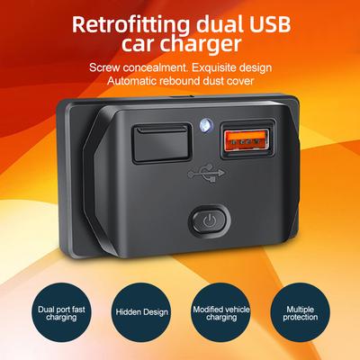 Быстрое зарядное устройство Pd Type C Qc 3.0 Usb с переключателем подходит для 12 В 24 В автомобиля мотоцикла автодома лодки