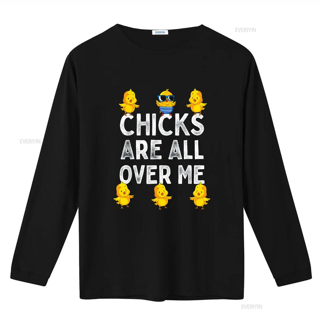 Chicks Are All Over Me Easter Funny Baby Chicken Kids Boys T Shirt vintage Washed Stylish Slightly Comfortable graphic homme