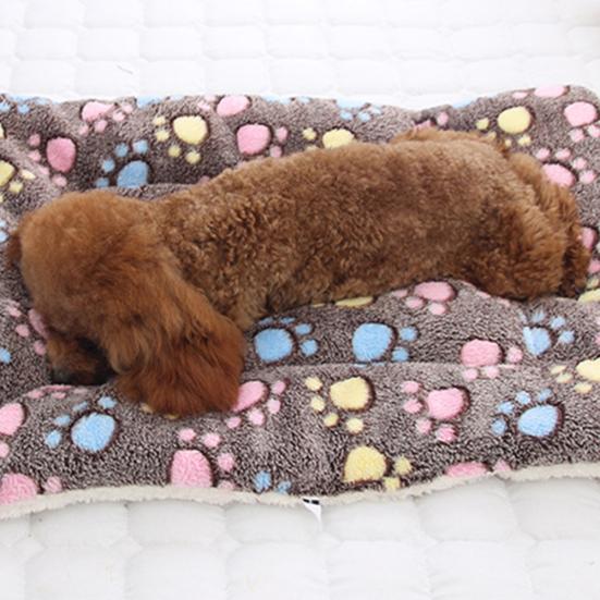 Pet Dog Cat Star Paws Bed Mat Soft Fleece Blanket Warm Sleeping Cushion Mattress