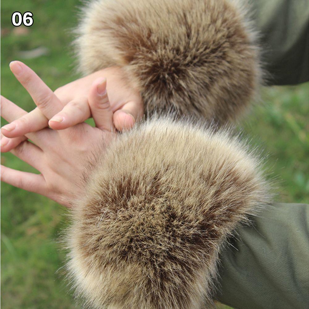 Аксессуары для одежды Теплый напульсник Эластичный ветрозащитный нарукавник на запястье Искусственный мех Дамский плюшевый манжет