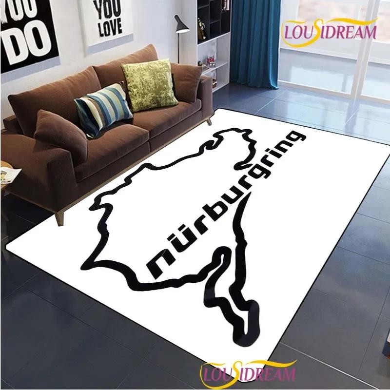 Nurburgring F1 International Track Carpet for Living Room Bedroom Area Rug Decor Kitchen Unslip Floor Mat Alfombra Birthday Gift