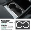 Italian Top Suede Central Console Water Cup Holder Trim Stickers for Tesla Model 3 Highland 2025 Model Y Juniper 2025-Up