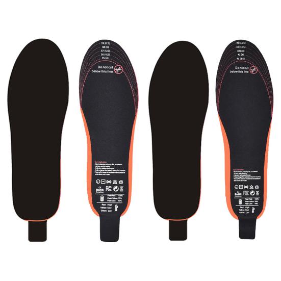 1 пара зимних электрических стелек с подогревом 3000 мАч, перезаряжаемые, 3 настройки температуры, управление через приложение