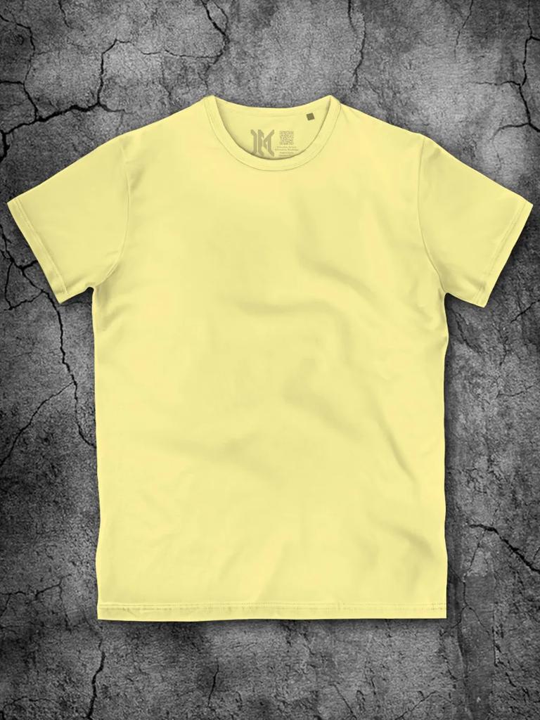 Men's Yellow Plain T-shirt for Men Cotton