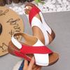 Fashion Mix Color Wedge Sandals for Women Summer 2025 Comfortable Non Slip Beach Shoes Woman PU Leather Platform Roman Women Sandals