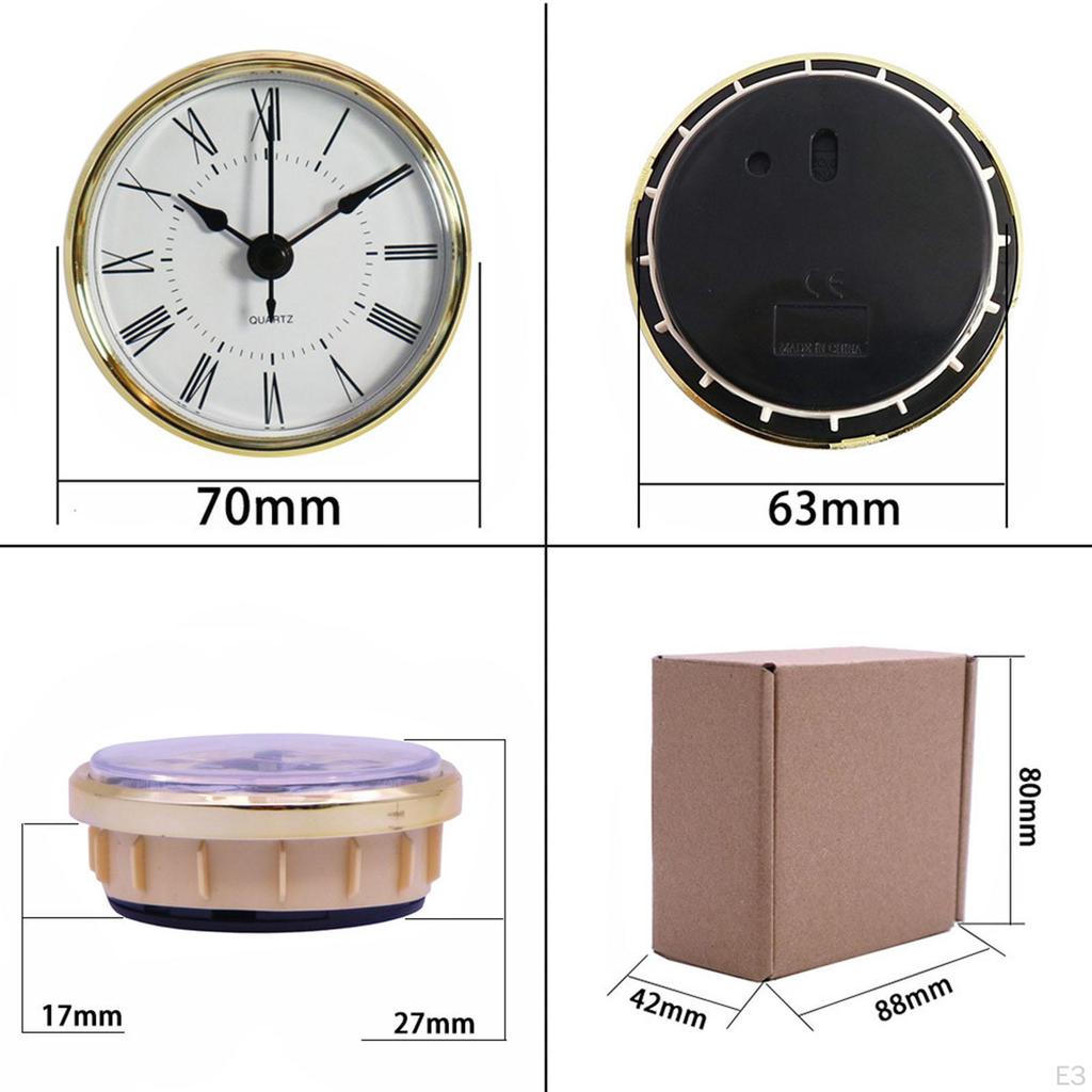 Quartz Clock Insert Round Movement Gold