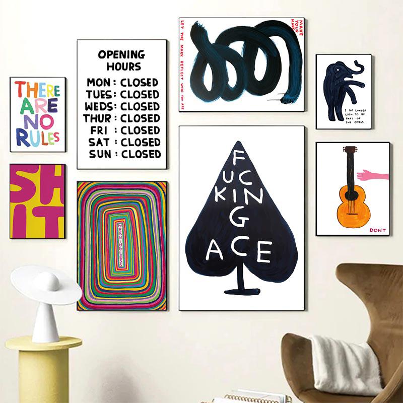 Абстрактная такса Дэвида Шригли, черная кошка, цирк, настенная живопись на холсте, плакаты на скандинавскую тему и принты, фотографии, декор для гостиной