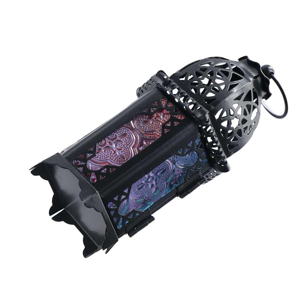 Hanging Iron Glass Moroccan European Vintage Home Decor Candle Lantern Candlestick Candle Holders