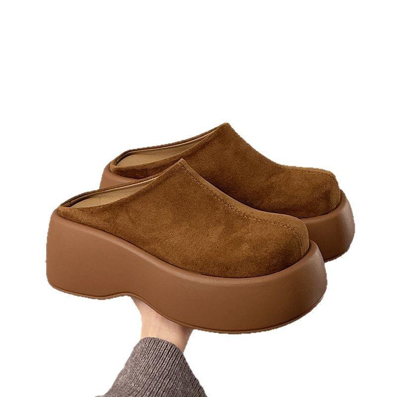 Баотоу полутапочки на толстой подошве женская осенняя одежда 2025 года новые туфли Muller знаменитости из Интернета обувь без каблука для ленивых кексов