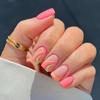 Artificial Nails High-end Pink Wavy Short Nails Wear Square False Nails