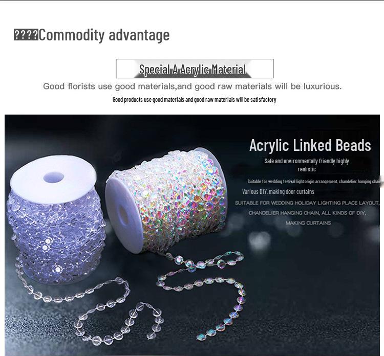 Акриловая хрустальная шторка из бусин для свадебного потолочного декора