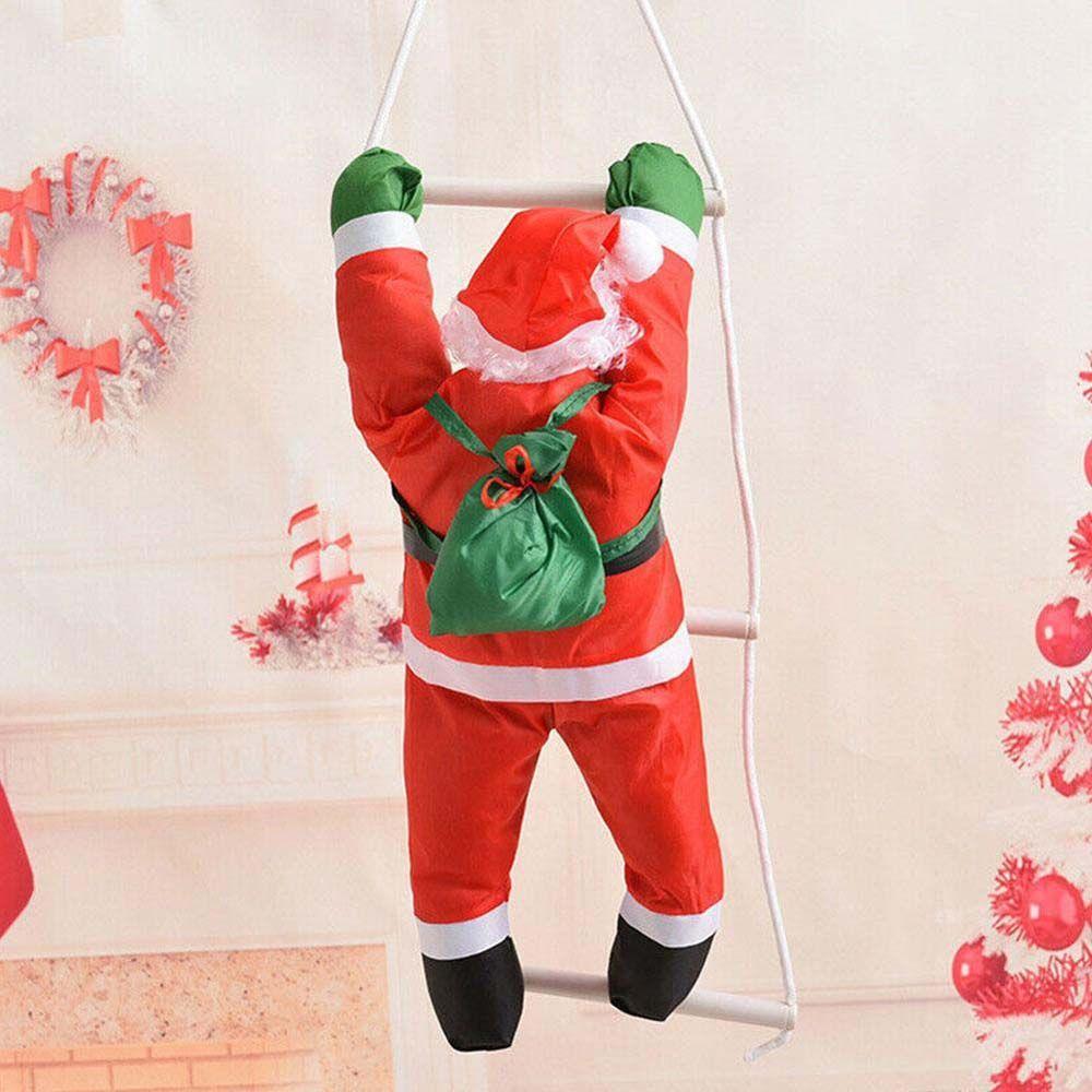 Creative Xmas Climb Ladder New Year Santa Claus Hanging Ornament Christmas Decoration Kid Gifts