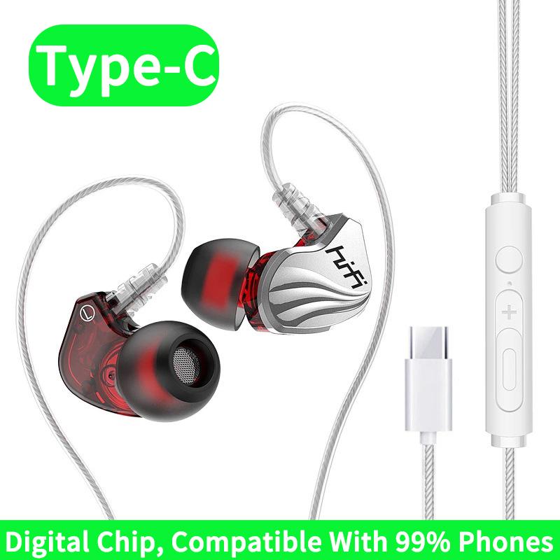 Проводные наушники 3,5 мм AUX/Type C In-Ear HIFI 6D Surround Bass In-Ear игровые музыкальные гарнитуры с микрофоном для Samsung Huawei Xiaomi ПК