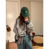 Women's Petite College Style Fleece Baseball Jacket - Cozy, Loose, Casual for Autumn/Winter