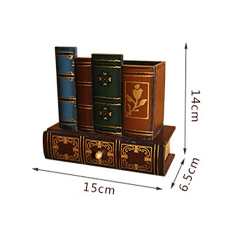 Ретро деревянный держатель для ручек в форме книги, настольный органайзер для канцелярских принадлежностей, офисных аксессуаров, многофункциональная коробка для хранения, детский подарок