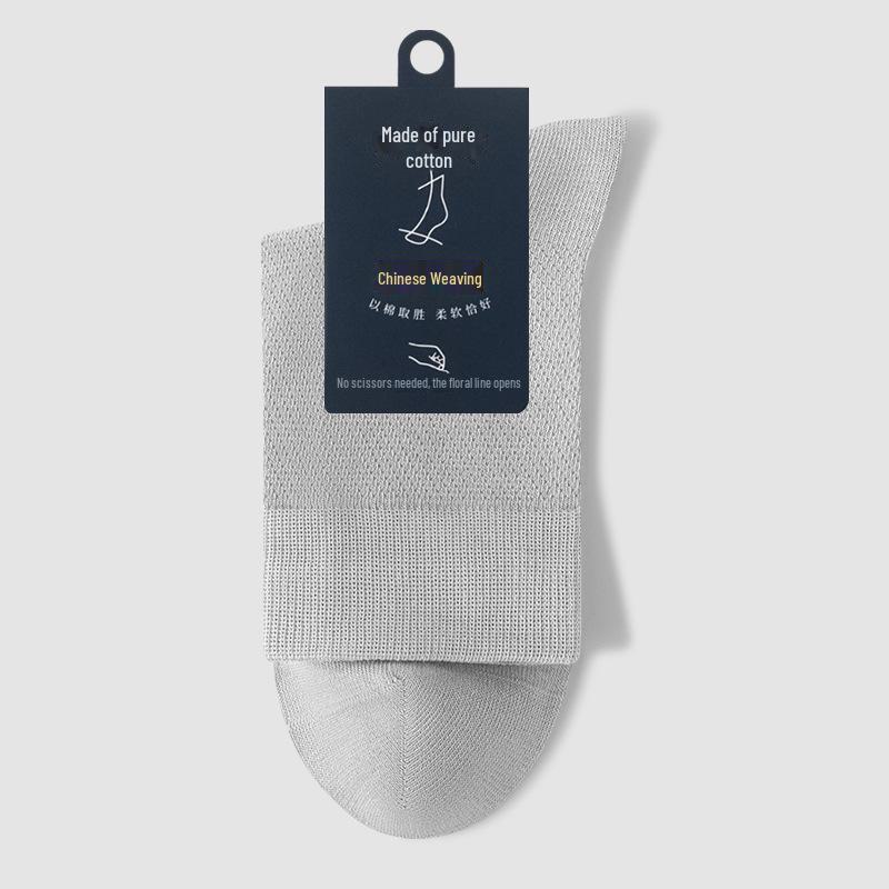 Мужские дышащие черные сетчатые хлопковые носки для всех сезонов