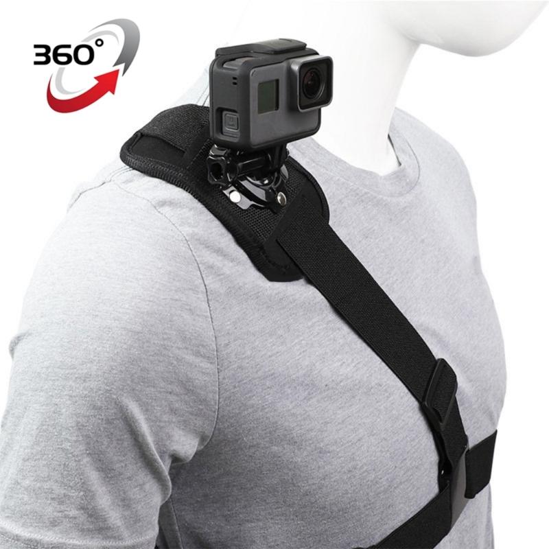 360 Degree Shoulder Strap Mount Harness for Go Pro Hero 11 10 9 8 7 6 5 4 Action Camera Chest Shoulder Mount Belt Strap