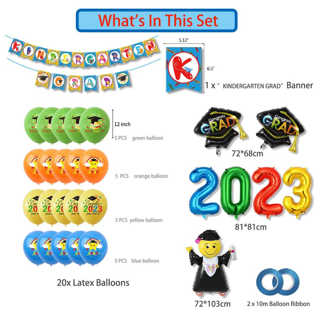 Набор воздушных шаров для украшения вечеринки в сезон выпускных у детей, флаг для церемонии выпуска в детском саду, оформление класса