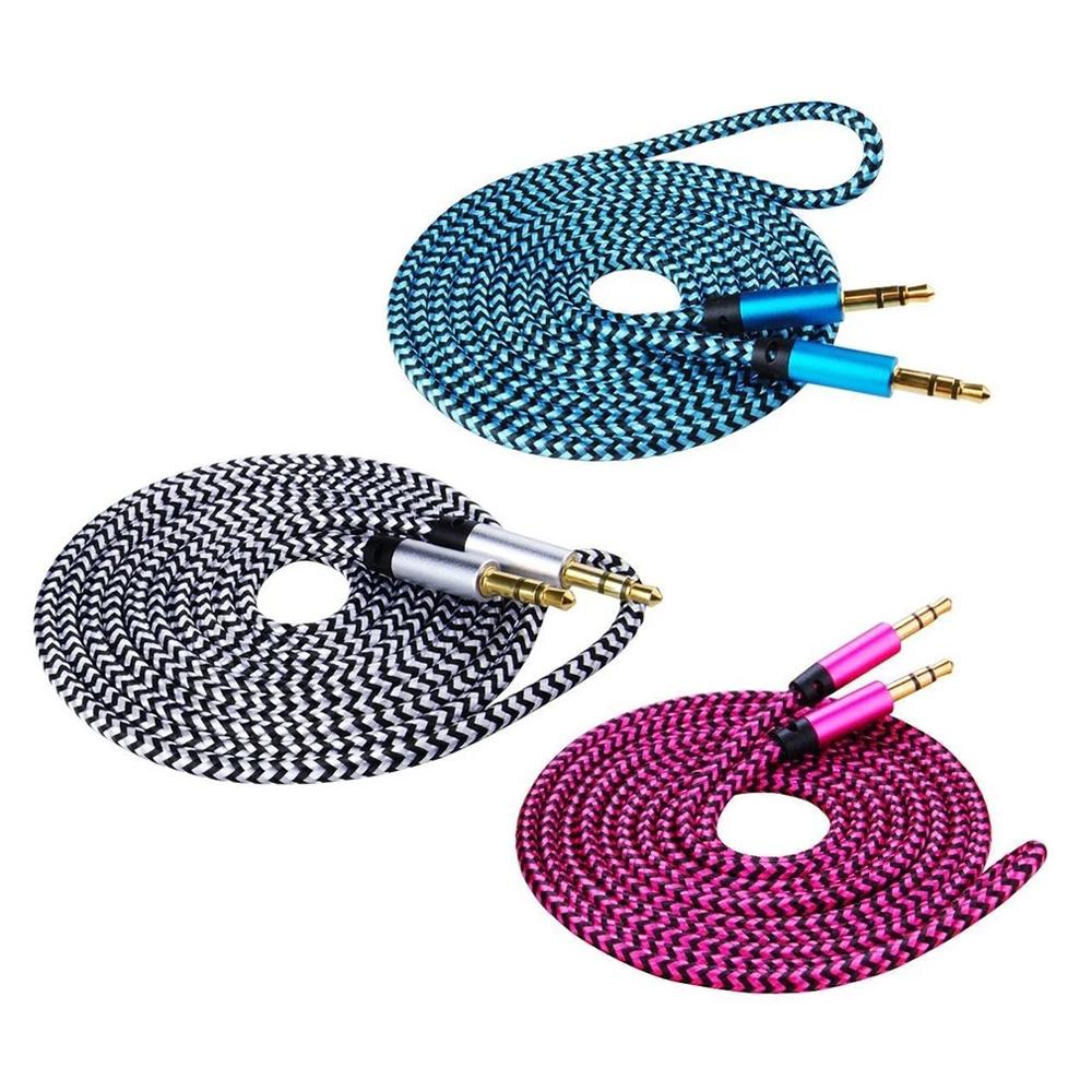 Male Nylon Earphone Micphone Adapter 3.5 Mm Audio Cable Cable Cord Adapter Digital Cables Aux Cable