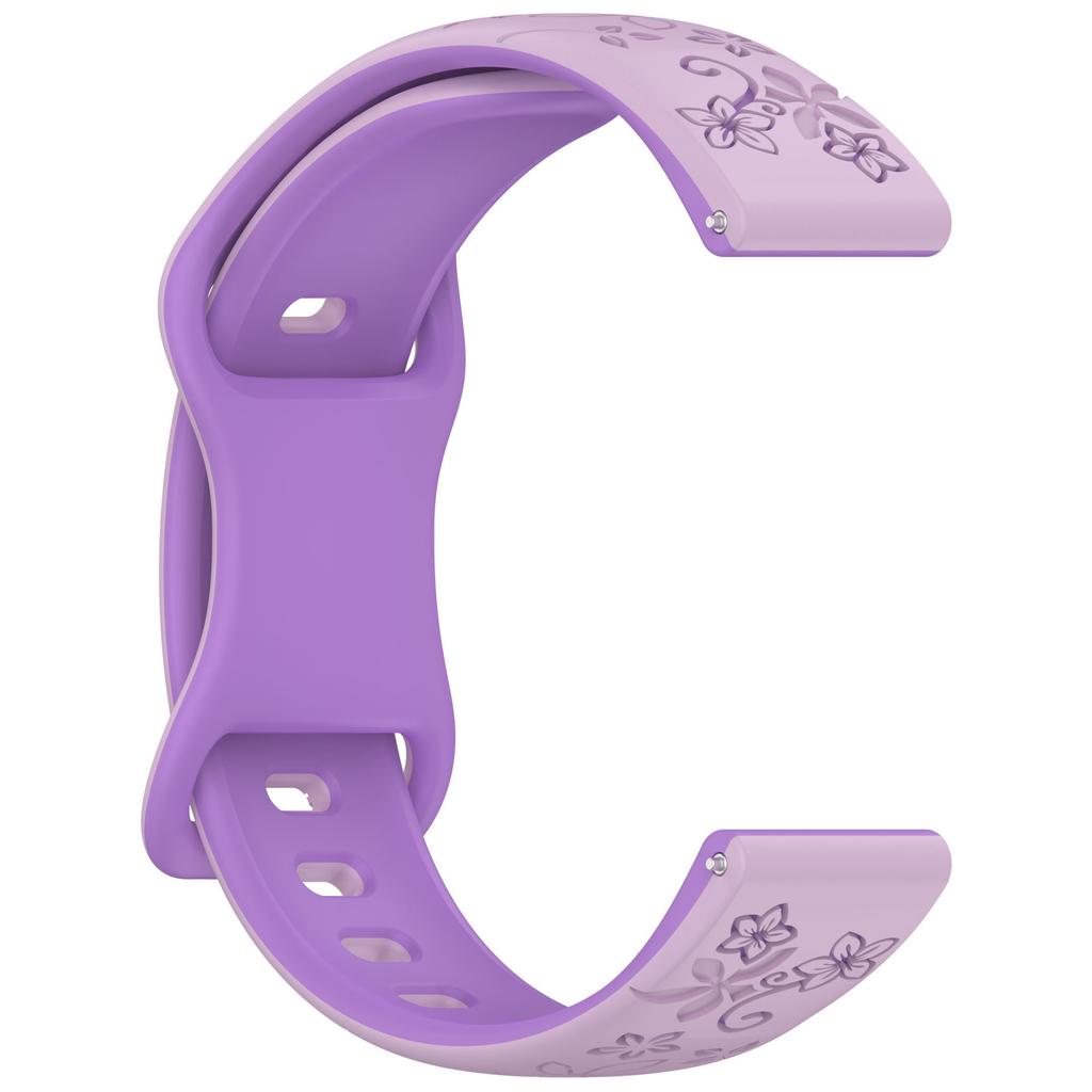 18mm 20mm 22mm Floral Engraved Band for Samsung Galaxy Watch 7 6 5 4 Cute Fancy Silicone Strap For Huawei Watch GT4 5 Pro/Active 2 Correa