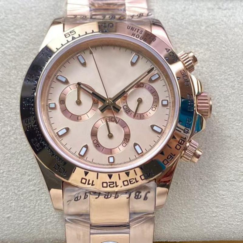 Мужские автоматические механические часы Rolex Daytona 40 мм, многофункциональные, с инкрустацией бриллиантами.
