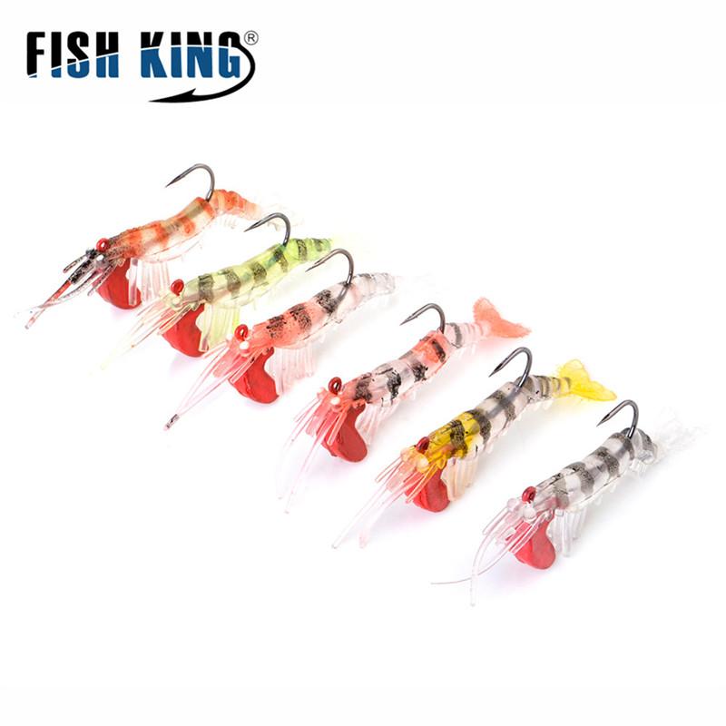 FTK Светящаяся искусственная силиконовая приманка для креветок, имитация мягких креветок с крючком, карповый рокер, рыболовные снасти/приманка/морские аксессуары