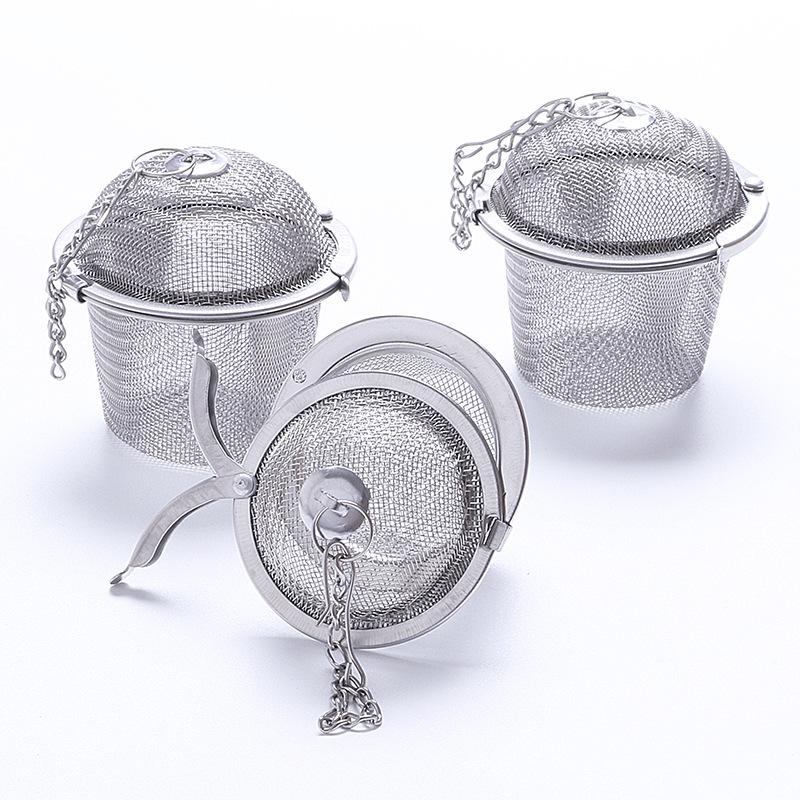 Чайное ситечко для специй, шарик для приправ, сетчатый шарик для трав, нержавеющая сталь, чайник, фиксирующийся чайный фильтр