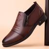 High Quality Men Spring Leather Comfortable Formal Leather Shoes New British Style Men Side Zipper Business Oxford Shoes