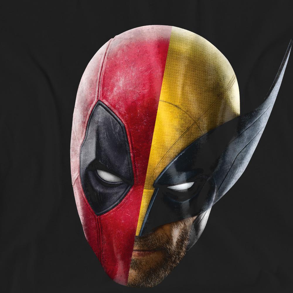 Унисекс футболка для взрослых Deadpool & Wolverine с портретом Дэдпула и Росомахи