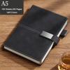 A5 Thickened Business Leather Buckle Notepad, Student Study Notebook, Work Meeting Record Book, Diary, 100 Sheets 200 Pages