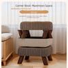 Soft Upholstered Seat Ottoman Compact Design Soft Pack Stool Shoe Changing Stool  Living Room
