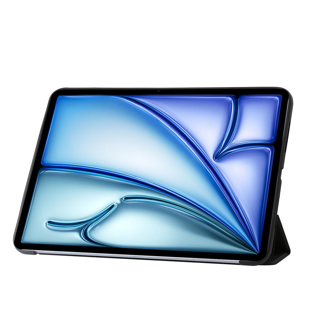 Для iPad Эйр 13 (2025)/(2024) Кожаный чехол с внутренним силиконовым чехлом для планшета с тройной подставкой