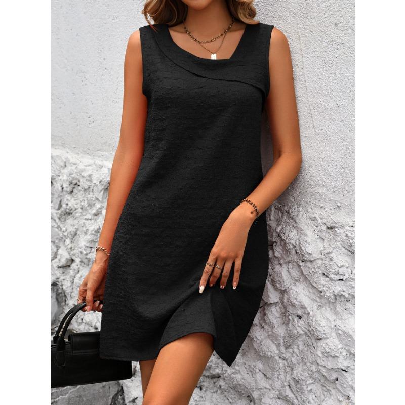 Летние женские однотонные свободные платья без рукавов