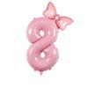 1 шт. Большой 32-дюймовый номер Розовый Голубой Фольгированный шар с бантом 1-9 Для детей Мальчиков Девочек Вечеринка по случаю дня рождения Украшения для детского праздника Шарик