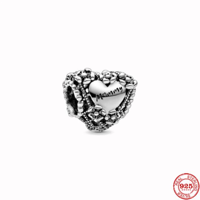 Neastamor Люблю тебя, мама, шарм-бусина в форме сердца, подходит для оригинального браслета, серебро 925 пробы, изготовление модных DIY украшений для женщин, подарок