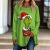 Women's Casual  Plus SizeLong Sleeved Round Neck Christmas  Printing T-shirt Top Pullover