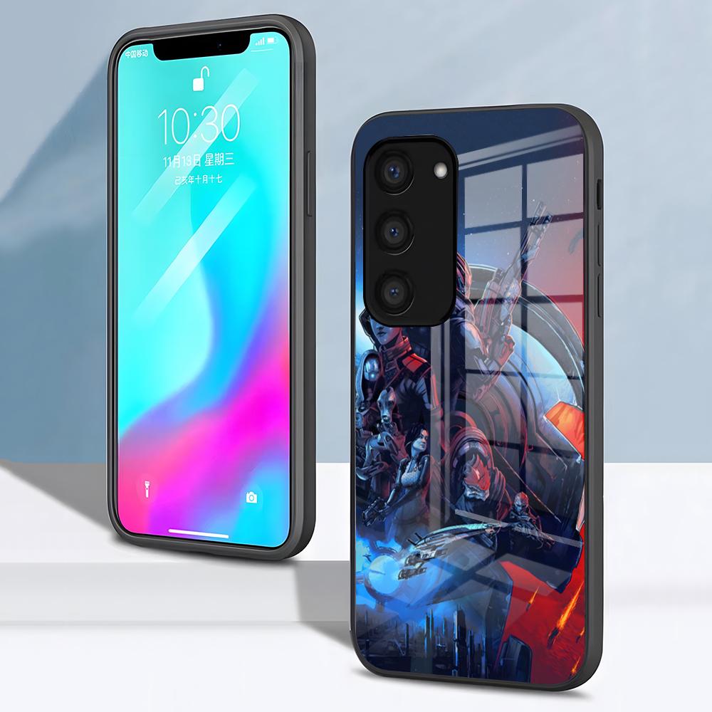 Чехол для телефона N7 Mass Effect для Samsung S26 S25 S24 FE S23 S22 S21 Plus S20 Ultra Note20Ultra Черная стеклянная крышка