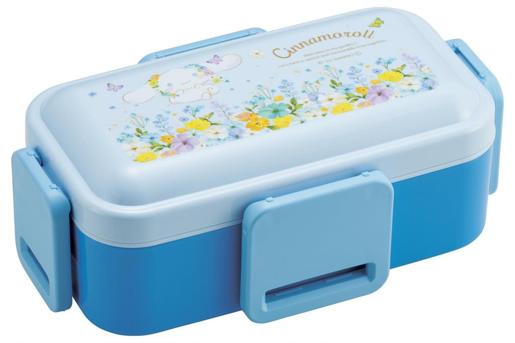 Skater Bento Fluffy Made in Sanrio Pastel Vivid Watercolor Floral Box, Serving, Two-Tier, 600ml, Japan, Cinnamoroll, Print, Girl's PFLW4-A
