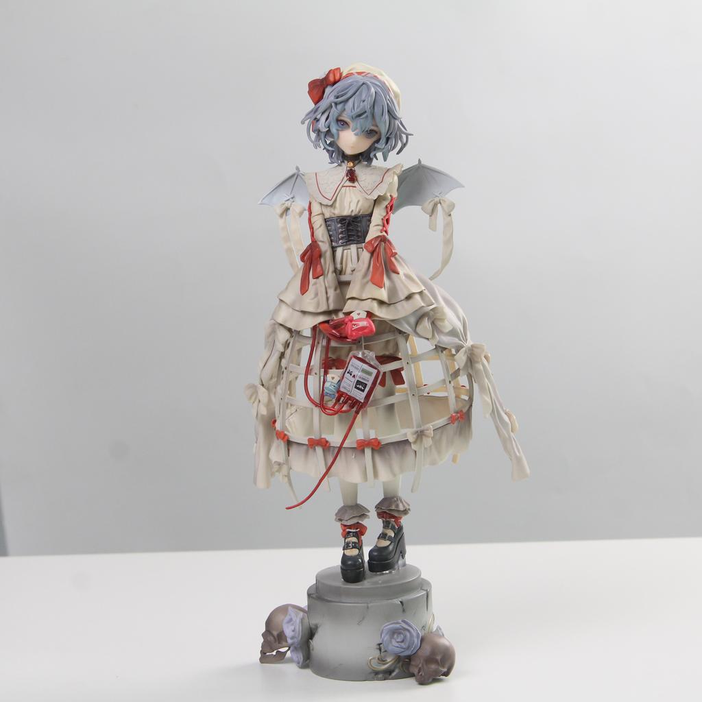 Anime Touhou Project Remilia Scarlet Figure Blood Bag Themed Short Hair Anime Statue Collectible Desktop Decor Model For Fans