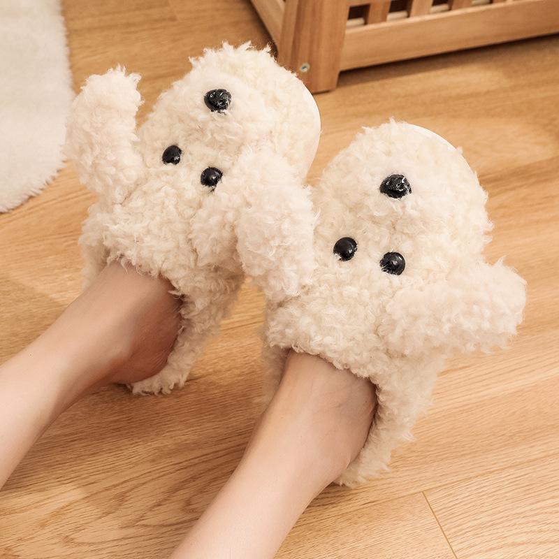 Fashion Shevalues Cute Furry Slipper For Women Girls Winter Fashion Milk Cow Fluffy Warm Slippers For Home Cartoon Animal Cotton Shoes