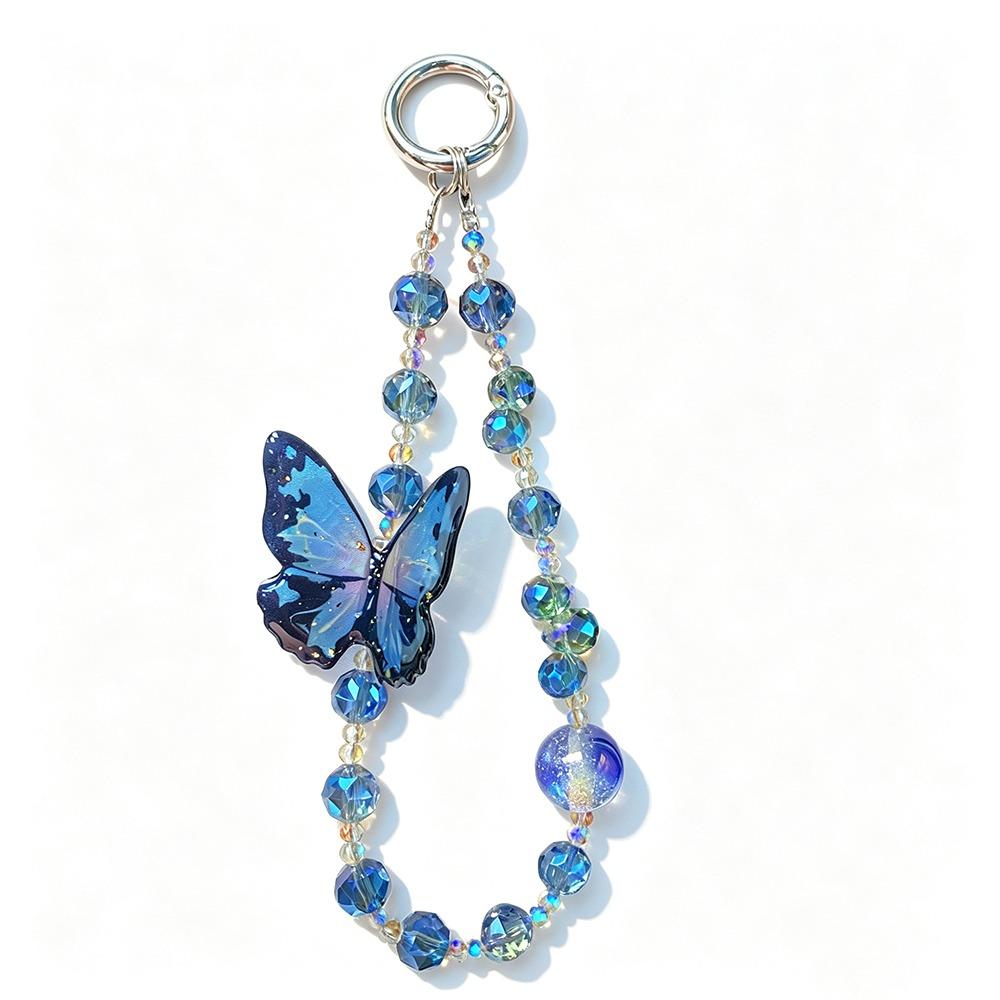 Butterfly Charm Phone Lanyard Charm Glitter Design Mobile Phone Case Chain Party Accessory