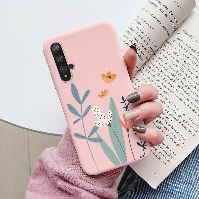 Цветы Чехол Для Huawei Nova 5T Capa NOVA5T 5 T Чехол для Телефона Мягкий Силикон Милый Кот Медведь Задняя Крышка Для Nova5 T Coque Сумка Модный