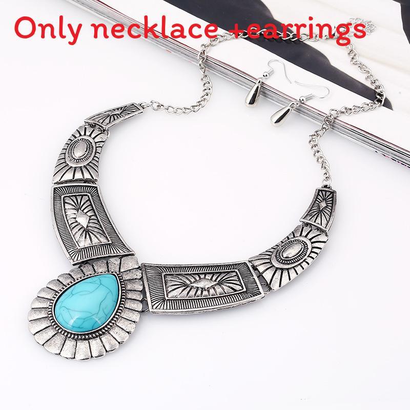 Винтажное Ожерелье с Подвеской в Форме Капли Воды на Сплавленной Цепочке и Серьги для Ретро-Энтузиастов