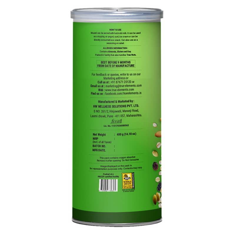 Мюсли без сахара (400 г), Muesli No Added Sugar, True Elements