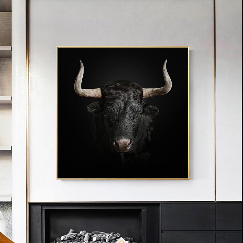 Черные фотографии животных, лебедь, лошадь, корова, леопард, холст, картина, настенное искусство, плакаты на скандинавскую тему и принты для декора гостиной, Cuadros