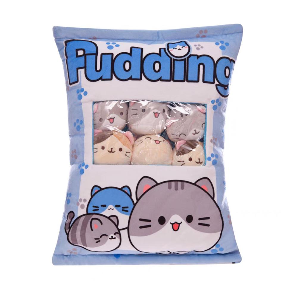 Cute Cat Snack Stuffed Dolls Pillow Pudding Decorative With Cat Plush Pillow Birthday Toy Kawai G8Z2