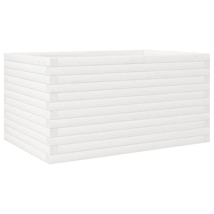 VidaXL Jardinière blanc 90x60x46 cm bois de pin massif, jardinière d'extérieur, bac à fleurs, boîte à plantes, jardinière de 3282455