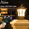 Solar Powered LED Square Light Post Remote Control Lamp Home Waterproof Pillar Remote Control Outdoor Solar Panel Lighting