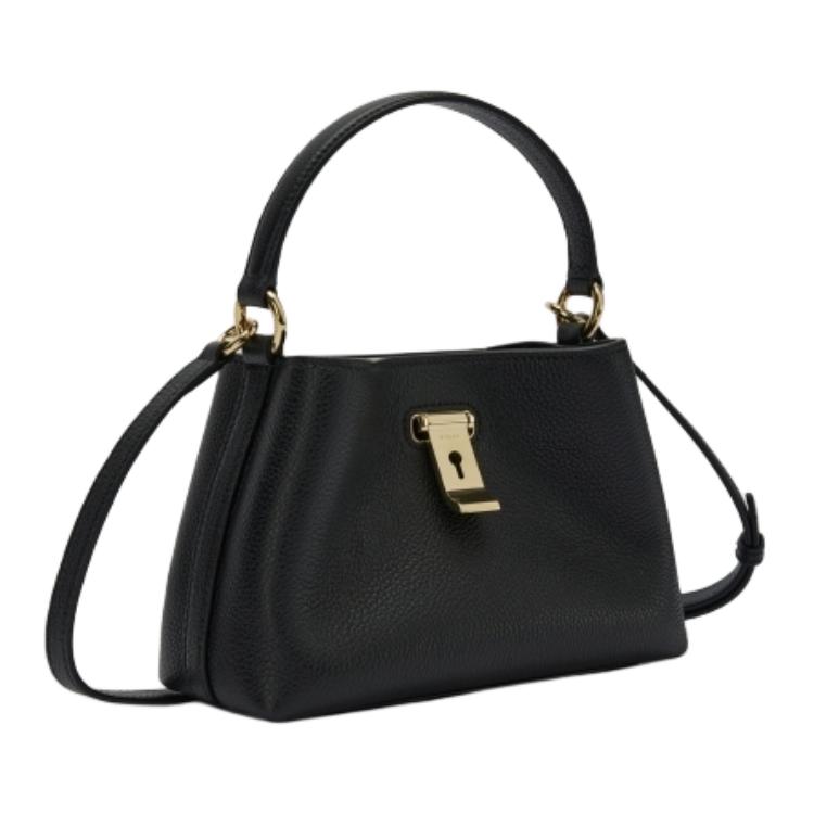 Bally Lock Me Весна-Лето 2025 Коллекция Металлическая Отделка Застежка-Замок Кожаная Сумка Ручная Сумка Через Плечо Мини Женские Сумки Черная 6311552
