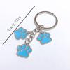 Kawaii Cat Dog Paw Key Ring Cartoon Cute Pendant Keychain Footprints Enamel Key Chains  Kids